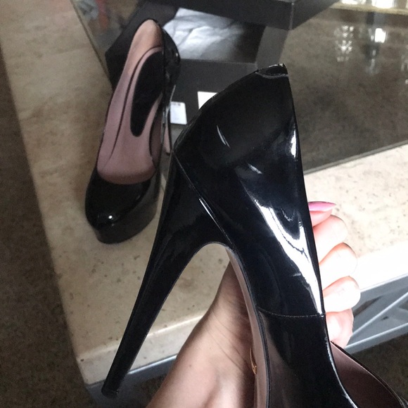Gucci black patent leather platforms sz 8 w/box - Picture 7 of 9
